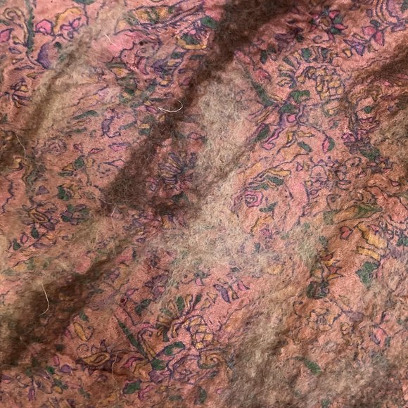 NWT Pomegranate Moon Art to Wear Nuno Felt Merino Wool Boho Print Silk Scarf OS - Picture 2 of 6